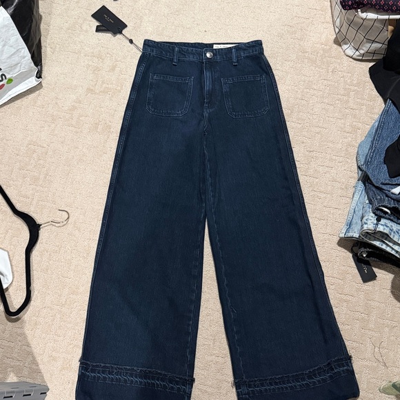 rag & bone Denim - rag & bone Dark Blue Wide-Leg Jeans